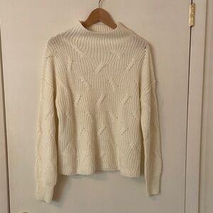 Poof! Cream Turtleneck Sweater